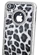 Leopard Cheetah Luxury Bling Glitter Diamond Chrome Rhinestone Hard Case For iPhone 4 4S 4G