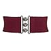 Vintage Wide Elastic Stretch Waist Clasp Belt Waistband Wine Red S CL8962