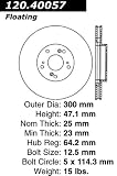 Centric Parts 120.40057 Premium Cryo Treated Brake Rotor