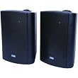 TIC CORPORATION ASP120B Indoor/Outdoor 120-Watt Speakers with 70-Volt Switching (Black)