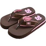 North Carolina Tar Heels (UNC) Two Tone Ladies Suede Flip Flops
