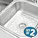 mDesign Decorative Kitchen Sink Protector Mat Pad Set, Quick Draining - Use In Sinks to Protect Surfaces and Dishes - Modern Pebble Design - Includes 1 Sink Saddle, 1 Sink Mat - Set of 2, Clear