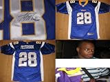 ADRIAN PETERSON,MINNESOTA VIKINGS,OKLAMOMA ,SIGNED,AUTOGRAPHED,JERSEY,WITH PROOF + COA ALSO ADDED ALL DAY
