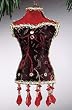 Victorian Burgundy & Gold Velvet Bust Beaded Christmas Ornament #246330