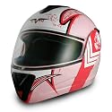 VCAN Blinc 210 Pink Medium Bluetooth 1.2 Enabled Full Modular Street Helmet with QUEEN Graphics