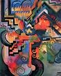 August Macke Farbige Komposition Wooden Jigsaw Puzzle