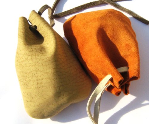 Imagen 2 de 1 Bolsa de Cuero para los Canicas + 60 CANICAS