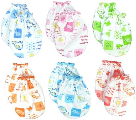 Lucky Lucky 6 Pairs Mix color Scratch Mittens Gloves Cotton Baby Newborn