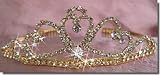 Bridal Wedding Tiara Crown With Heart and Round Crystal Drop 60695