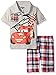Disney Boys' 2 Piece Cars Lightening McQueen Polo Shirt with Plaid Short