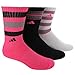 adidas Women's Retro II 3-Pack Crew Socks, Solar Pink/Flash Orange/Flash Pink/White/Dark Grey, Medium
