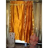 2 Bronze Silk Sari Drapes, Panels, Curtains India 84 by Mogul Interior