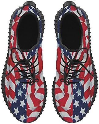 D-Story American Flag Grus Men's Energy Bounce Breatheable Woven Running Shoes