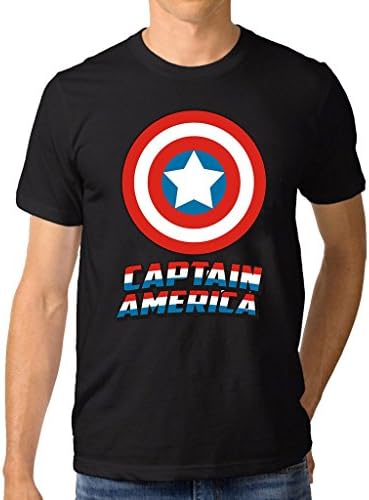 Lemone Captain America Custome Men's 100 Cotton T-Shirt Black