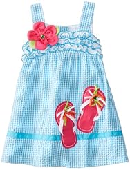Girls Checkered Print Applique  Sleeveless Cotton/Polyester  Dress With Ruffles