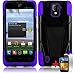 Bloutina ZTE MAJESTY Z796C BLACK PURPLE HYBRID T KICKSTAND COVER HARD GEL CASE + FREE SCREEN PROTECTOR from [ACCESSORY...