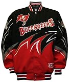 NFL Men's Tampa Bay Buccaneers Slash Jacket (Black/Red, 2X-Large)