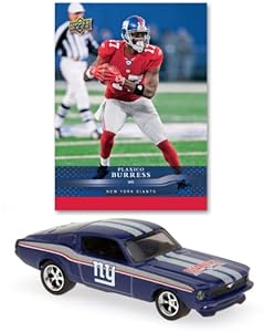 New York Giants Plaxico Burress 1:64 1967 Ford Mustang Fastback with Trading Card
