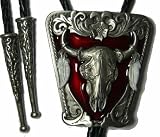 BOLO TIE - buffalo skull (filigree)