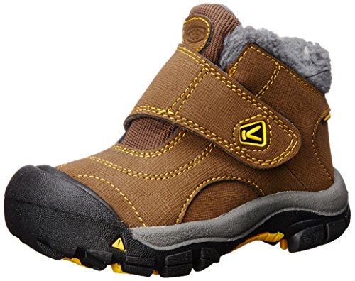 KEEN Kootenay WP Winter Boot (Toddler/Little Kid), Dark Earth/Spectra Yellow, 10 M US Toddler