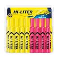 Avery 98189 Fluor Desk Style Highlighter, Chisel Tip, 20 YW/4 Pink, 24/pack