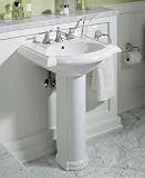 Kohler K-2286-4-0 Devonshire 24 pedestal lavatory with 4 center drilling, White