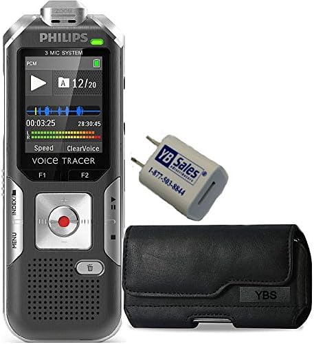 Philips 4GB Expandable Digital Voice Tracer with with Power Adapter and Premium Case