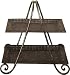 Antique Gothic-Style Set of 2 Metal 2-Tray Stand in Oxidize Finish