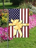 Patriotic Yellow Ribbon Support Garden Flag By Custom Decor 12x18