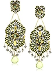 Miguel Ases Peridot Quartz and 14k Gold Filled Marquee Earrings