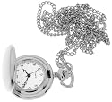 Umhängeuhr im Edelstahlgehäuse mit langer Kette