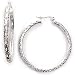 Sterling Silver Large Tube Filigree Clicktop Hoop Earrings