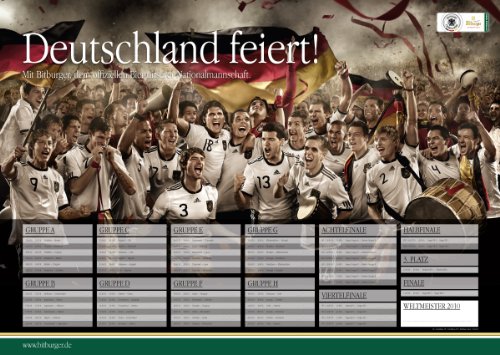 Bitburger Poster-Spielplan Deutsche Fußball-Nationalmannschaft, DIN A2 59,4 x 42,0 cm, gefaltet