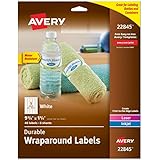 Avery Durable Wraparound Labels, 9.75 x 1.25 inches, White, Pack of 40 (22845)