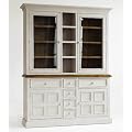 Buffet Highboard "BAY" in weiss mit honigfarbenen Elementen