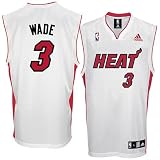 Dwyane Wade Miami Heat White Replica Adidas NBA Jersey