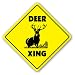 DEER CROSSING - Sign - new xing buck doe hunter gift