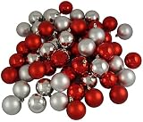 Club Pack of 60 Red & Silver Shatterproof Christmas Ball Ornaments 2.5