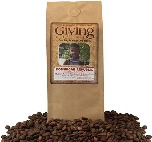Giving Coffee: Organic Coffee for a Good Cause, 12oz, Fair Trade, Smooth, Sweet and Full Body (Ground) Supports Learning in Dominican Republic