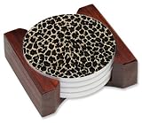 Leopard Print - Ceramic Drink Coaster Set