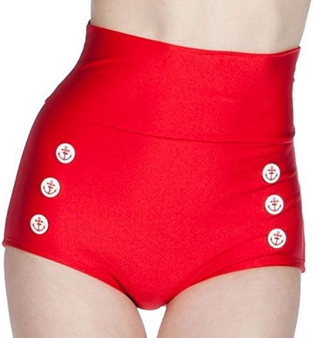 Fables By Barrie Skipper Bottom RED High Waisted Vintage Pinup Bikini Sailor