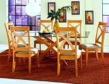 Home Elegance 5316N-72-7 Star Hill Collection 7 Piece Dining Room Set Natural Finish Free Shipping