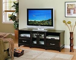 Contemporary Cappuccino Entertainment Console Plasma Lcd Tv Stand