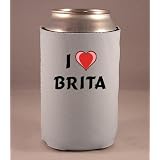 Custom Beverage Can Bottle Cover (Coolie) with I Love Brita by SHOPZEUS