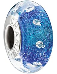 Authentic Chamilia Murano Glass Charm Radiance Collection "Ocean Sparkle" 2116-0087