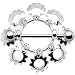 Crystalline Gem Flower Bouquet Nipple Ring 7/8 Inches 5mm