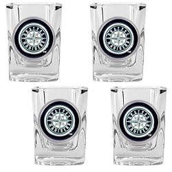 Seattle Mariners MLB 4pc Square Shot Glass Set by Great American Products