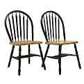 Arrowback Chair Set of 2 - Black/ Natural