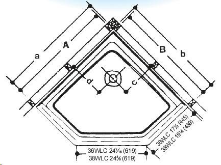 Crane Plumbing 38WLC-BI Cascade Shower Floor (Neo-Corner), Biscuit
