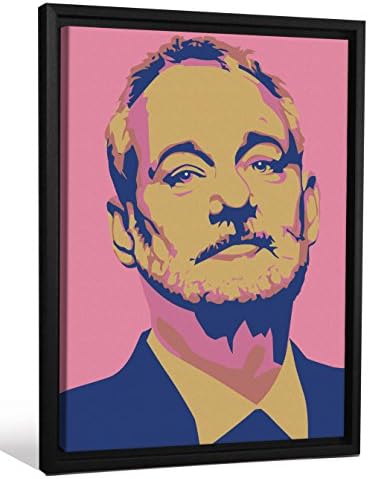 Cannonwalls FCNV2244 Framed Gallery Wrap Heavyweight Canvas Art Wall Decor (Bill Murray Pink Navy Andy Warhol at 26.375" High x 20.375" Wide x 1.25" Thick)